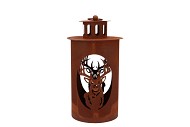 RUSTY SCOTTISH BROWN DEER LATERN 17X30CM