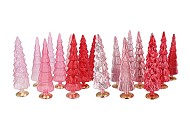TWINKLE JOLLY PINK MIX GLASS TREE SHINY ASS 10X35CM