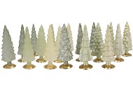 TWINKLE NORDIC GREEN MIX GLASS TREE MATT ASS 10X35CM