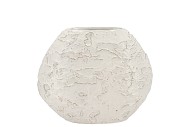 MIKA NORDIC WHITE VASE OVAL STRUCTURE 12X28X22CM