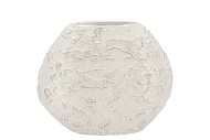 MIKA NORDIC WHITE VASE OVAL STRUCTURE 34X14X27CM