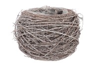 NATURE ELM BRANCH WHITE PLANTER WITH BOTTOM 20X18CM
