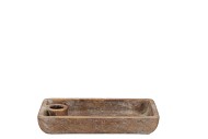 CONCRETE GOLDEN PLATE CANDLE HOLDER 20X12X4CM