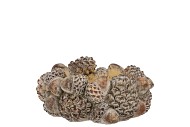 CONCRETE SCOTTISH BROWN PINECONE NEST 20X20X8CM