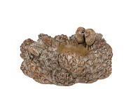 CONCRETE SCOTTISH BROWN PINECONE BOWL 23X23X11CM