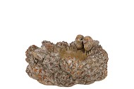 CONCRETE SCOTTISH BROWN PINECONE BOWL 21X21X10CM