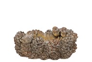 CONCRETE SCOTTISH BROWN PINECONE DISH 25X19X11CM