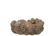 CONCRETE SCOTTISH BROWN PINECONE DISH 23X16X11CM