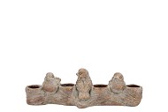 CONCRETE GOLDEN BIRDS T-LIGHT 37X10X12CM