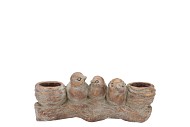 CONCRETE GOLDEN BIRDS BRANCH T-LIGHT 26X9X11CM