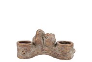 CONCRETE GOLDEN BIRD BRANCH T-LIGHT 22X9X11CM