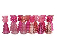 JAZZ JOLLY PINK T-LIGHT X-MAS TREE ASS 11X28CM