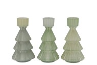 JAZZ NORDIC GREEN T-LIGHT X-MAS TREE ASS 11X20CM