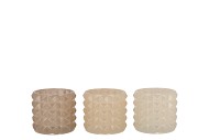 JAZZ COZY SAND T-LIGHT STRUCTURE ASS 10X9CM