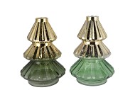 DOLLY MAJESTIC GREEN T-LIGHT TREE ASS 17X25CM
