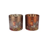 RUBY SCOTTISH BROWN T-LIGHT BIRD ASS 8X10CM