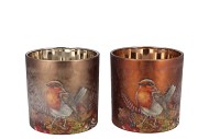 RUBY SCOTTISH BROWN T-LIGHT BIRD ASS 10X13CM