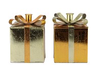 GLAM COZY GOLD MIX CANDLE HOLDER ASS 12X17CM NM