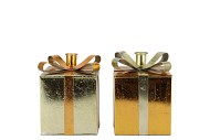 GLAM COZY GOLD MIX CANDLE HOLDER ASS 9X14CM