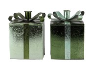 GLAM NORDIC GREEN MIX CANDLE HOLDER ASS 12X17CM