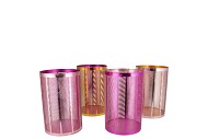 GLAM JOLLY PINK MIX T-LIGHT CILINDER ASS 12X16CM