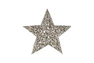 FESTIVE STAR POPLAR MOSS WITH SNOW 50X50X9CM