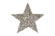 FESTIVE STAR POPLAR MOSS WITH SNOW 70X70X9CM