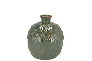 MILOU MAJESTIC GREEN VASE ACORN 8X8X10CM
