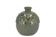 MILOU MAJESTIC GREEN VASE ACORN 10X10X11CM