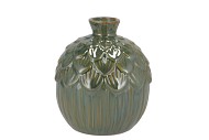 MILOU MAJESTIC GREEN VASE ACORN 12X12X14CM