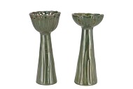 MILOU MAJESTIC GREEN VASE FLOWER ASS 9X9X20CM