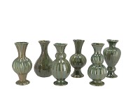 MILOU MAJESTIC GREEN VASE ASS 9X9X17CM