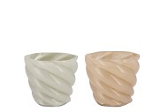MAE COZY SAND VASE SWIRL 18X18X16CM NM