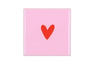 TILE HEART PINK ORANGE 10X10X1CM