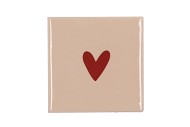 TILE HEART BEIGE BROWN 10X10X1CM