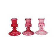 BOWY JOLLY PINK MIX CANDLE H BOW STAND ASS 11X18CM