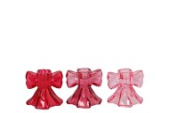 BOWY JOLLY PINK MIX CANDLE HOLDER BOW TIE ASS 8X8X7CM