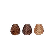 BOWY SCOTTISH BROWN MIX CANDLE HOLDER PINEAPPLE ASS 6X6X6CM