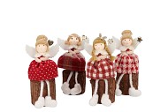 LOULOU JOLLY RED SITTING GIRL WOOD ASS 6X7X17CM NM