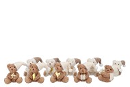 LOULOU COZY SAND HANGER BEAR WITH HAT ASS 7X8X11CM