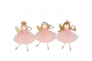 LOULOU JOLLY PINK HANGER DANCING GIRL ASS 14X10X2CM