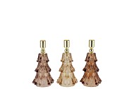 JAZZ SCOTTISH BROWN CANDLE HOLDER X-MAS TREE ASS 8X13CM