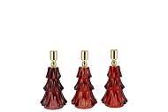 JAZZ WILD RED CANDLE HOLDER X-MAS TREE ASS 8X13CM