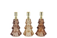 JAZZ SCOTTISH BROWN CANDLE HOLDER X-MAS TREE ASS 9X16CM