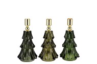 JAZZ MAJESTIC GREEN CANDLE HOLDER X-MAS TREE ASS 9X16CM NM