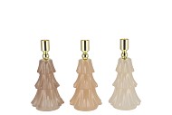 JAZZ COZY SAND CANDLE HOLDER X-MAS TREE ASS 9X16CM