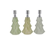 JAZZ NORDIC GREEN CANDLE HOLDER X-MAS TREE ASS 9X16CM