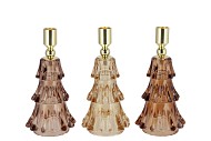 JAZZ SCOTTISH BROWN CANDLE HOLDER X-MAS TREE ASS 10X20CM