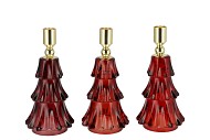 JAZZ WILD RED CANDLE HOLDER X-MAS TREE ASS 10X20CM