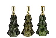 JAZZ MAJESTIC GREEN CANDLE HOLDER X-MAS TREE ASS 10X20CM NM
